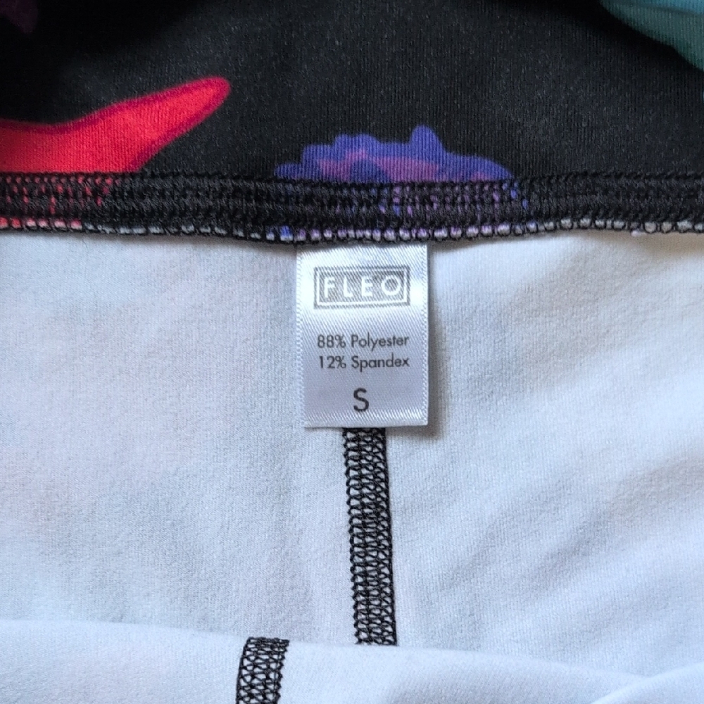Fleo Black Shorts with Colorful Print - Picture 2 of 3